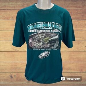 Vintage 2003 NFL Football Philadelphia Eagles Inaugural Season Tee T Shirt Sz XL